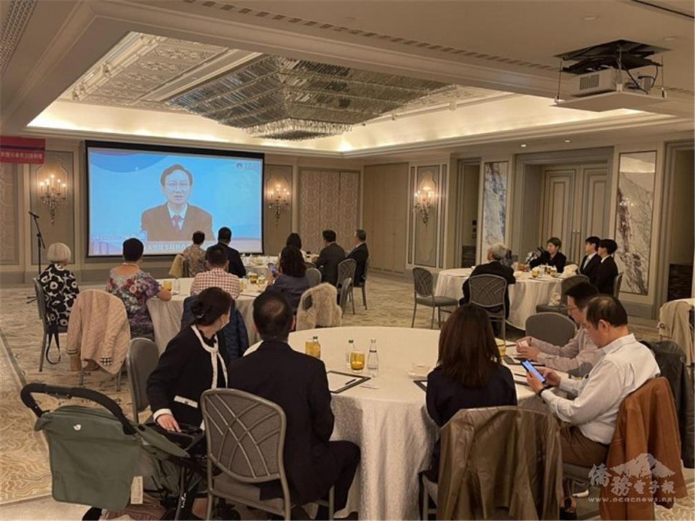 OCAC Minister Tung expressed his best wishes to the Turkey Taiwan Chambers of Commerce in a video message