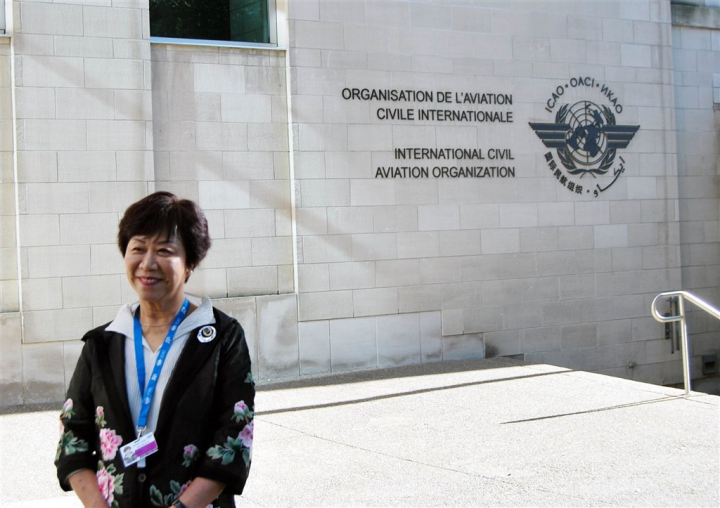 Former Civil Aeronautics Administration Director-General Shen Chi is pictured outside ICAO's headquarters in Montreal, Canada in 2013, when Taiwan was invited to attended the 38th Assembly of the organization . CNA file photo